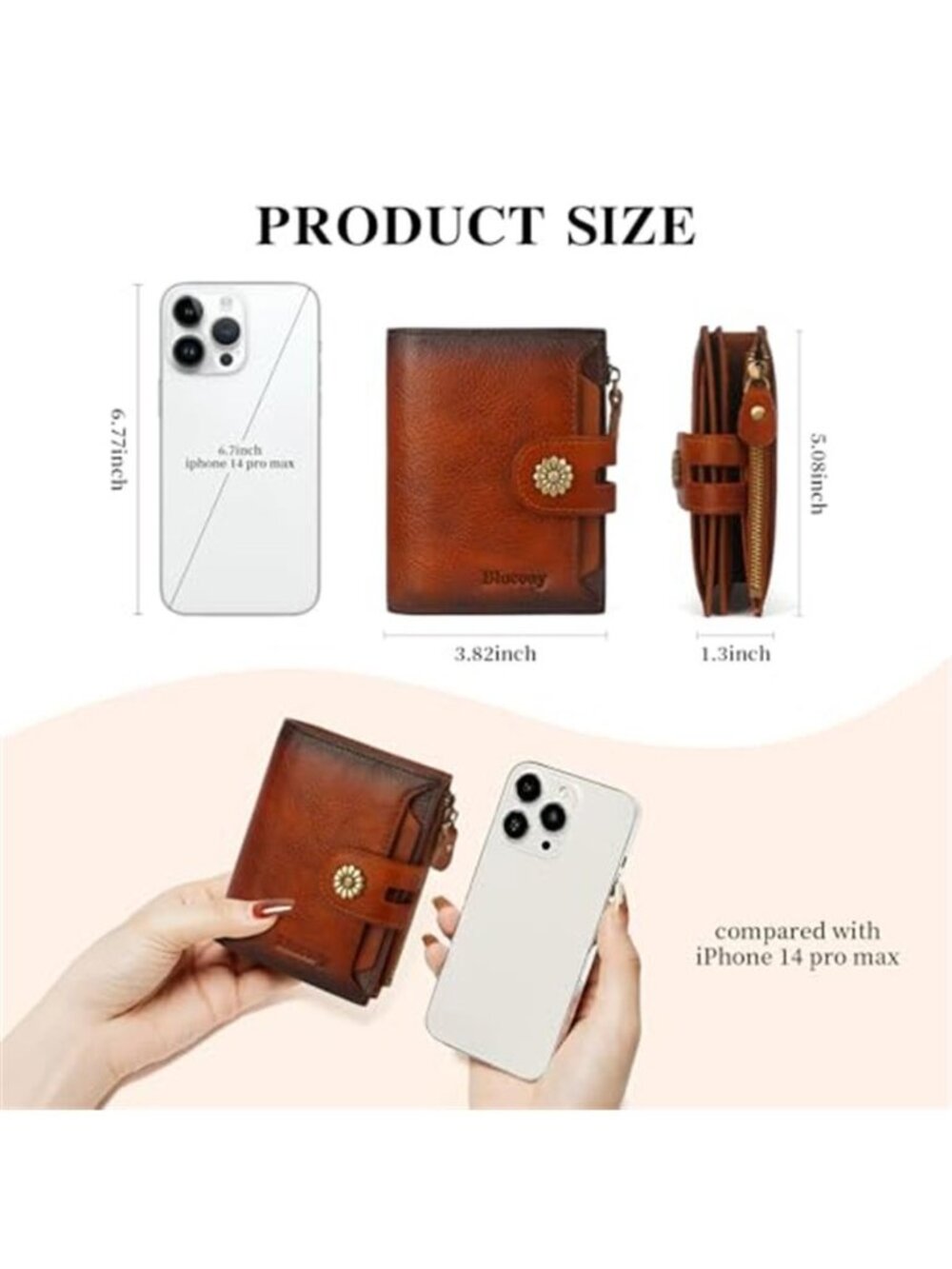 Womens Leather Wallet RFID Bifold Card Holder Coin Purse ID Organizer Clutch - Picture 4 of 6